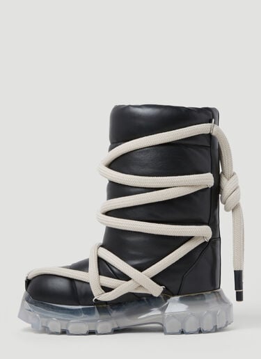 Rick Owens Lunar Tractor Padded Leather Boots Black ric0253031