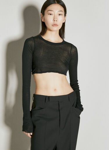 Crop Long-Sleeve Top Rick Owens Crop Long-Sleeve Top Black ric0255018