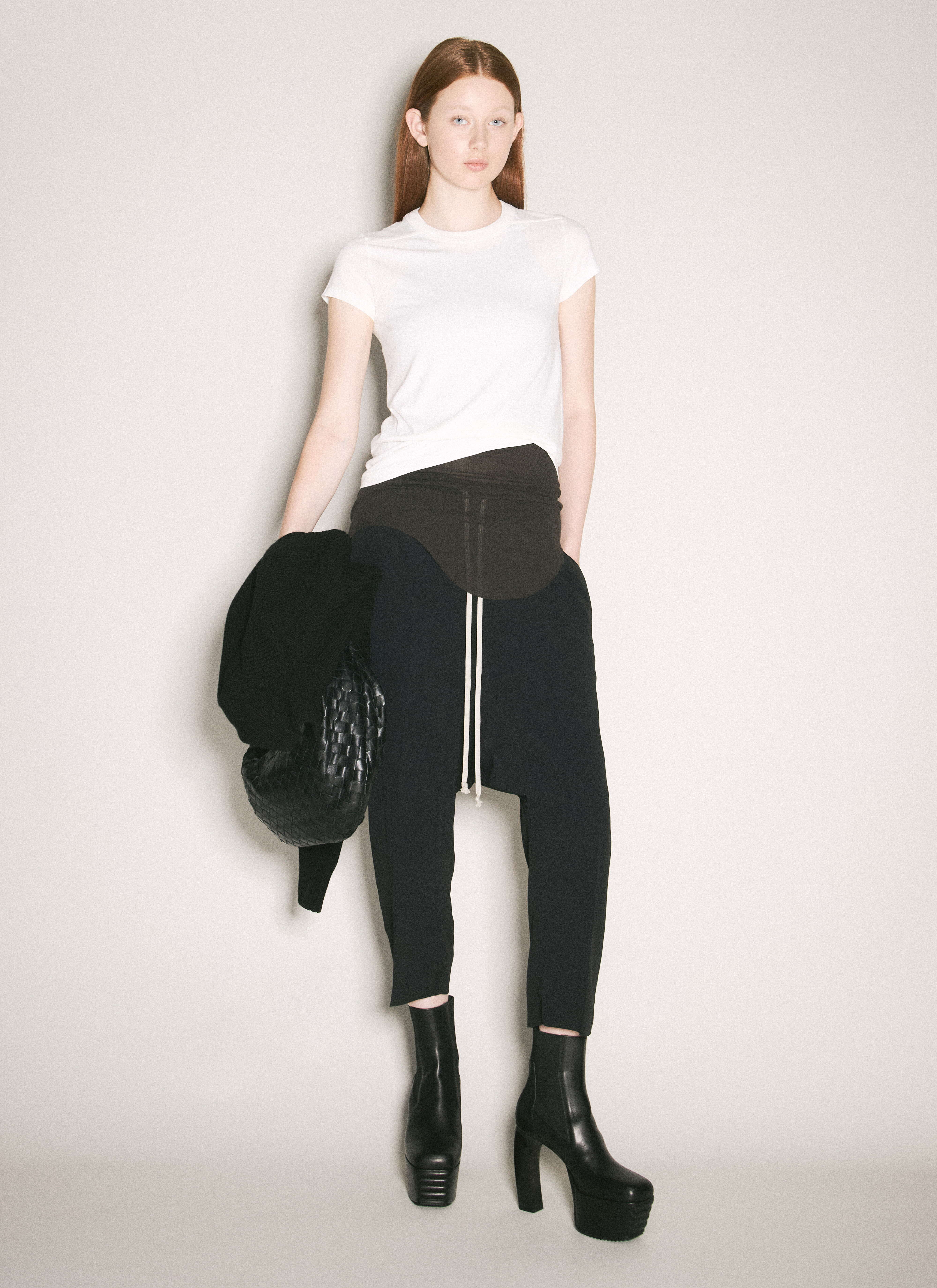 【正規店出品】RICK OWENS WOMEN CROPPED LEVEL T-SHIRT PEARL RICK OWENS - Women Cropped Level Tee – Atelier New York