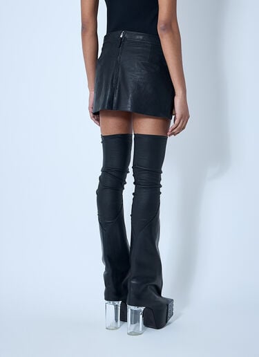 Rick Owens Leather Mini Skirt Black ric0259005
