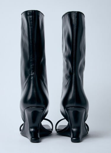 가죽 윙드 웨지 샌들 Rick Owens 가죽 윙드 웨지 샌들 블랙 ric0259018