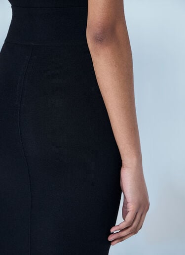Rick Owens Wool Knit Maxi Skirt Black ric0260005