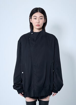 Rick Owens Satin Bomber Jacket Black ric0260008
