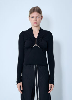 Rick Owens Allanah Long Sleeve Top Black ric0261014