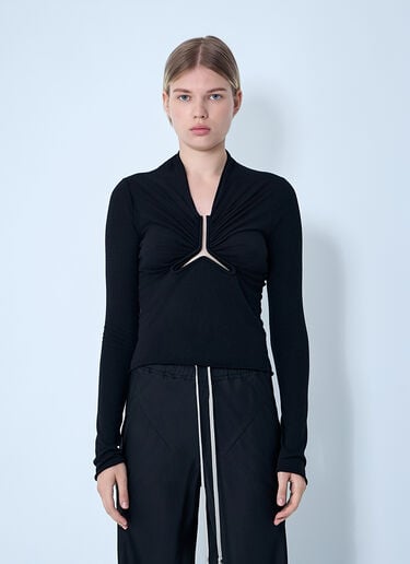 Rick Owens Allanah Long Sleeve Top Black ric0261014