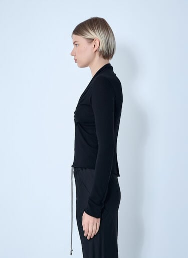 Rick Owens Allanah Long Sleeve Top Black ric0261014