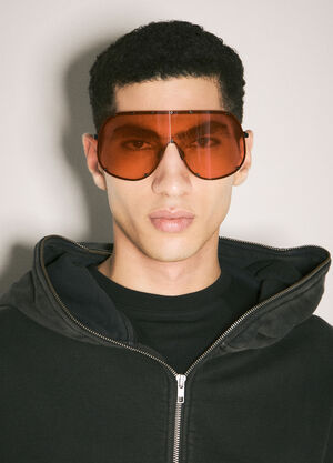 Rick Owens 盾形太阳镜  红色 ris0357004