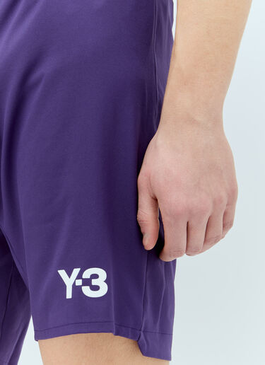 Y-3 x Real Madrid 로고 프린트 조절끈 쇼츠 퍼플 rma0156002