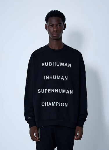Rick Owens x Champion 文字印花运动衫  黑色 roc0161003