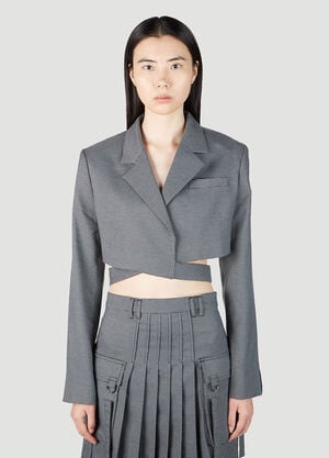 Rokh 短款西装外套 灰色 rok0251008