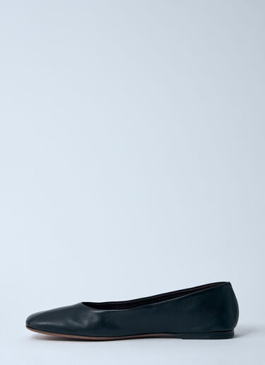 The Row Square Ballerina Flats Black row0260025