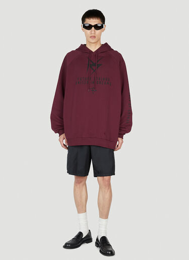 프린트 오버헤드 후드 스웨트셔츠 Raf Simons x Fred Perry 프린트 오버헤드 후드 스웨트셔츠 버건디 rsf0152008