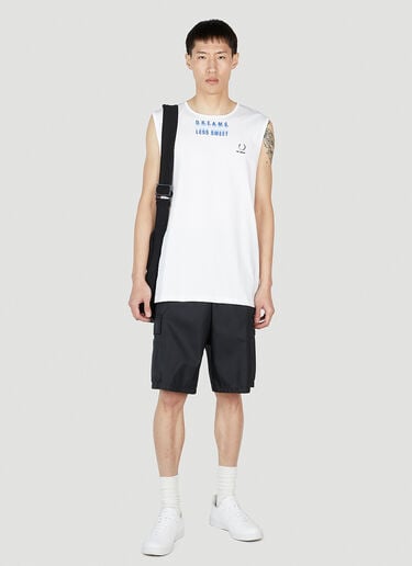 Raf Simons x Fred Perry 프린트 베스트 탑 화이트 rsf0152011