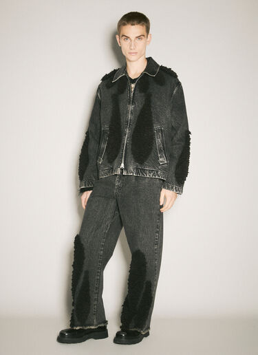 Song for the Mute Zip-Up Denim Jacket Black sfm0158013