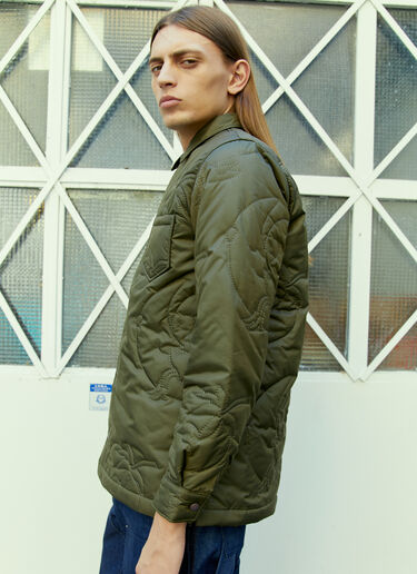 Sky High Farm Workwear 야자수 퀼티드 오버셔츠 그린 skh0354004