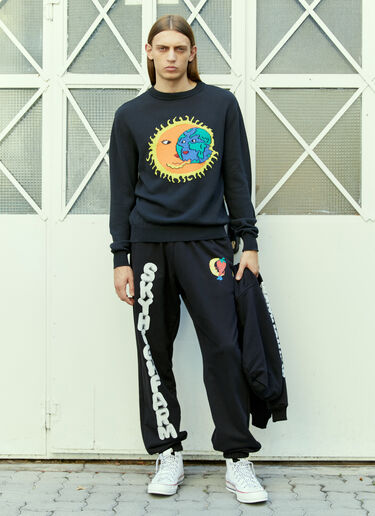 Sky High Farm Workwear 徽标刺绣针织毛衣 黑色 skh0354005