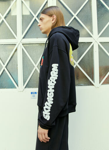 Sky High Farm Workwear 그래픽 프린트 후드 스웨트셔츠 블랙 skh0354011
