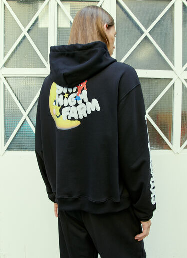 Sky High Farm Workwear 그래픽 프린트 후드 스웨트셔츠 블랙 skh0354011