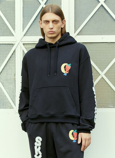 Sky High Farm Workwear 그래픽 프린트 후드 스웨트셔츠 블랙 skh0354011