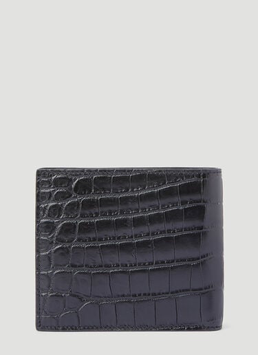 Saint Laurent 악어무늬 엠보싱 2단 지갑 블랙 sla0138024