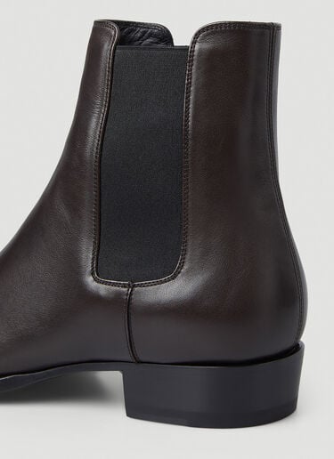 Saint Laurent [와이어트] 첼시 부츠 브라운 sla0145080