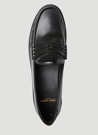 Logo Plaque Loafers Saint Laurent Logo Plaque Loafers Black sla0151056