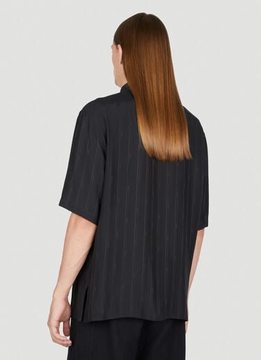 Saint Laurent Cassandre 条纹真丝衬衫 黑色 sla0154018