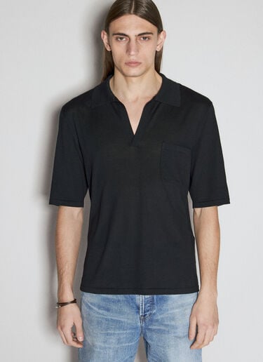 羊毛针织 Polo 衫 Saint Laurent 羊毛针织 Polo 衫 黑色 sla0156007
