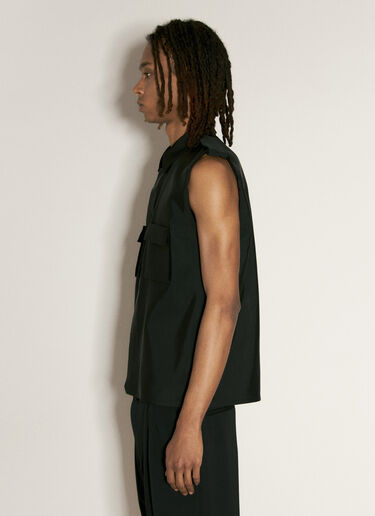 Saharienne Sleeveless Shirt Saint Laurent Saharienne Sleeveless Shirt Black sla0156014
