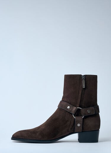 Wyatt Harness Boots Saint Laurent Wyatt Harness Boots Brown sla0159036