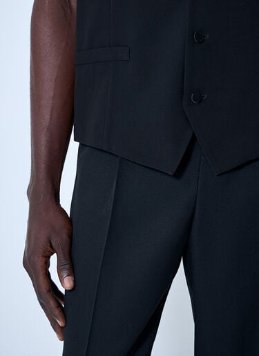 Saint Laurent Silk Crepe Waistcoat Black sla0160004