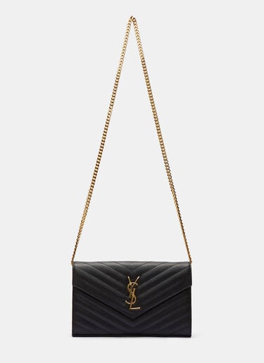 Saint Laurent シェブロンキルトモノグラムショルダーバッグ ブラック sla0200007