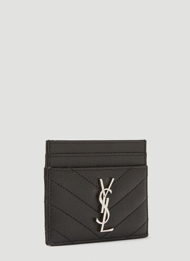 Saint Laurent Cassandre Matelassé Cardholder Black sla0232049