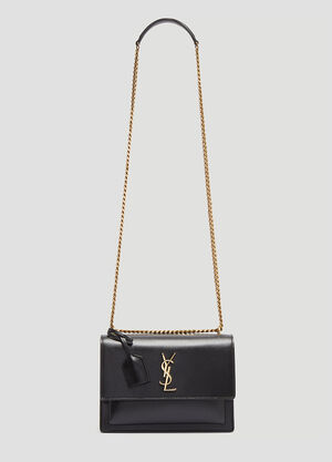 Saint Laurent Sunset Chain Shoulder Bag Black sla0233062
