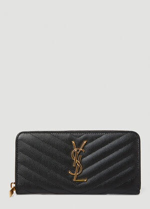 Saint Laurent Cassandre Matelassé Wallet Black sla0245078