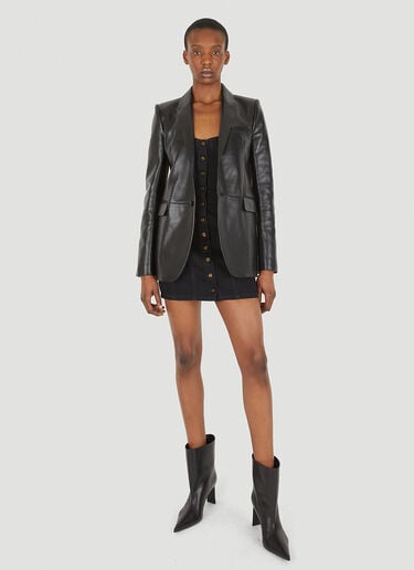 ストラップレス デニムミニワンピース Saint Laurent ストラップレス デニムミニワンピース ブラック sla0247035
