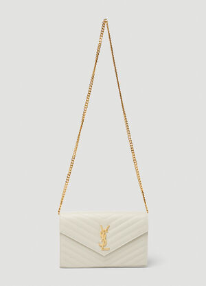 Saint Laurent エンベロープチェーンウォレットショルダーバッグ ホワイト sla0247096