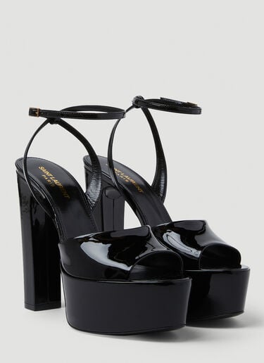 Jodie Peep Toe Platform Heels Saint Laurent Jodie Peep Toe Platform Heels Black sla0248022
