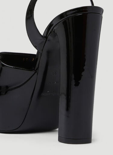 Jodie Peep Toe Platform Heels Saint Laurent Jodie Peep Toe Platform Heels Black sla0248022
