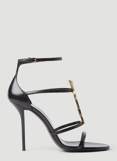 Cassandra 徽标铭牌高跟鞋 Saint Laurent Cassandra 徽标铭牌高跟鞋 黑色 sla0249105