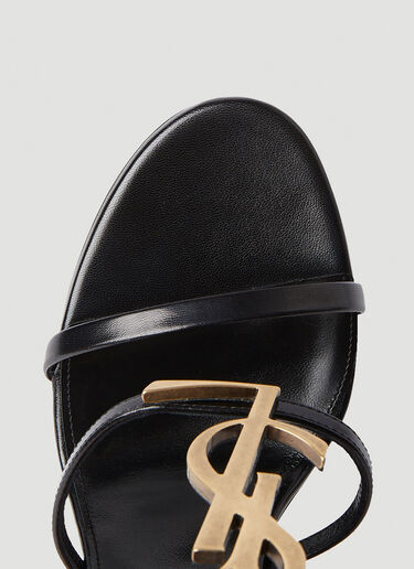 Cassandra 徽标铭牌高跟鞋 Saint Laurent Cassandra 徽标铭牌高跟鞋 黑色 sla0249105