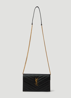 Saint Laurent ロゴプレートショルダーバッグ ブラック sla0249198