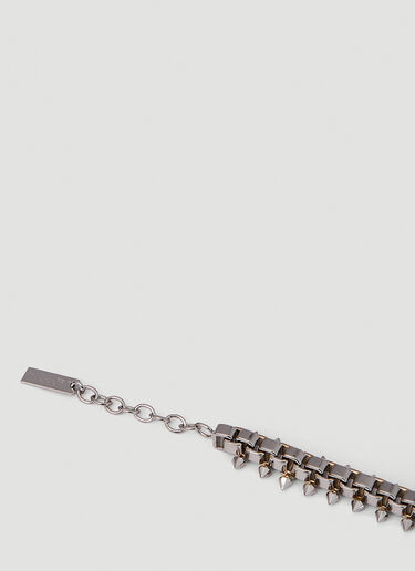 Saint Laurent Squares and Spikes Bracelet Silver sla0249249
