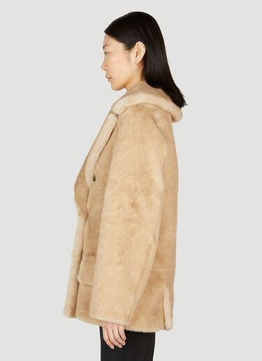 인조 퍼 더블 브레스티드 재킷 Saint Laurent 인조 퍼 더블 브레스티드 재킷 베이지 sla0251016