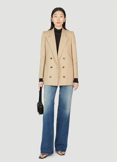 Double Breasted Blazer Saint Laurent Double Breasted Blazer Beige sla0251031