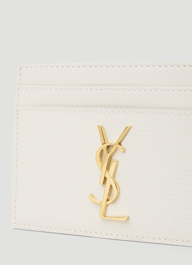 Saint Laurent Logo Plaque Cardholder Cream sla0251099