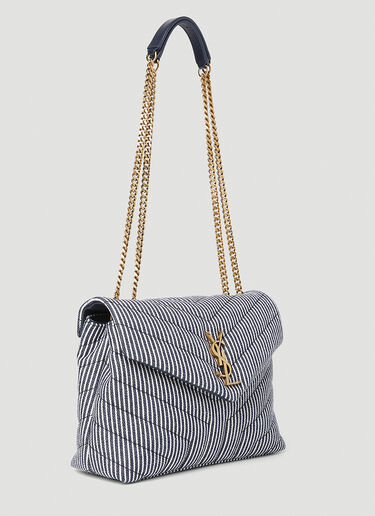 Loulou Striped Shoulder Bag Saint Laurent Loulou Striped Shoulder Bag Blue sla0251117