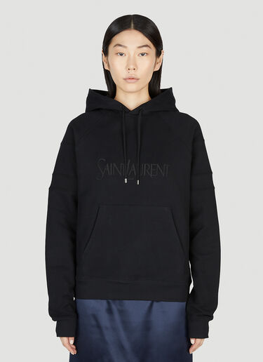 자수 로고 후드 스웨트셔츠 Saint Laurent 자수 로고 후드 스웨트셔츠 블랙 sla0252007
