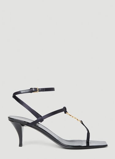 Cassandra Kitten Heel Sandals Saint Laurent Cassandra Kitten Heel Sandals Navy sla0252043