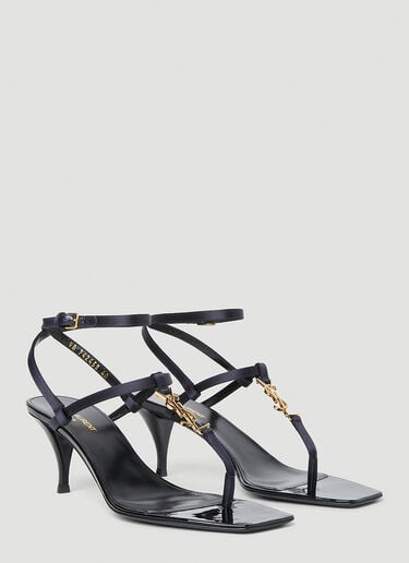 Cassandra Kitten Heel Sandals Saint Laurent Cassandra Kitten Heel Sandals Navy sla0252043